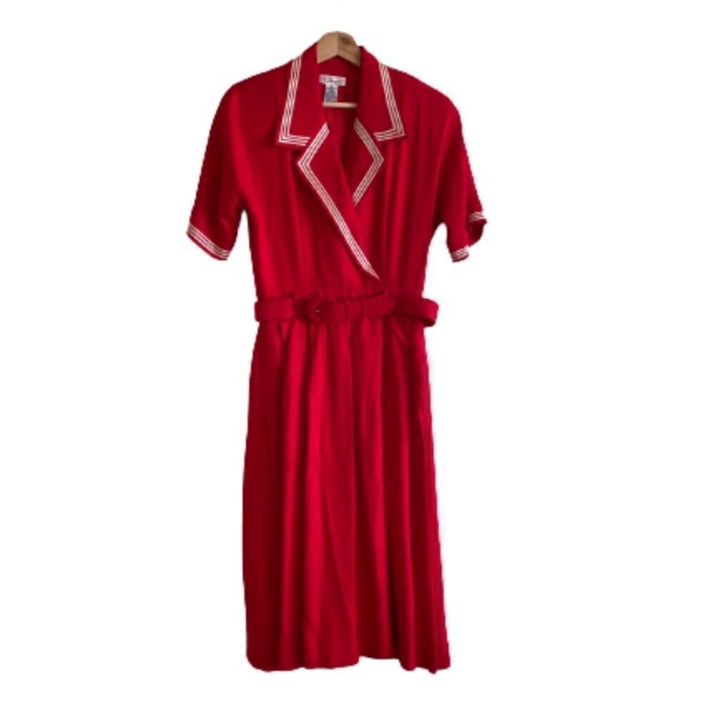 Vintage Talbots Red Sailor Dress Size 8